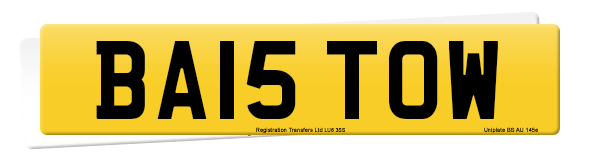 Registration number BA15 TOW